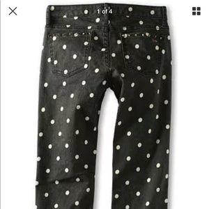 Juicy Couture Girls Black Pop Dot Skinny Pants 10